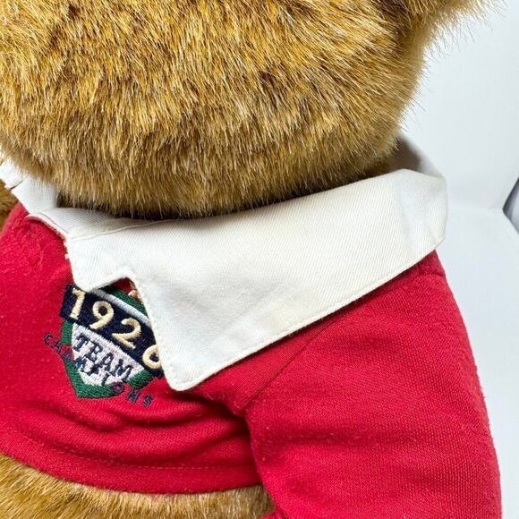 Vintage 1996 Lands End Rugby Kid Kodiak Gund Teddy Bear Plush with Blueberry Pie - Picture 11 of 12